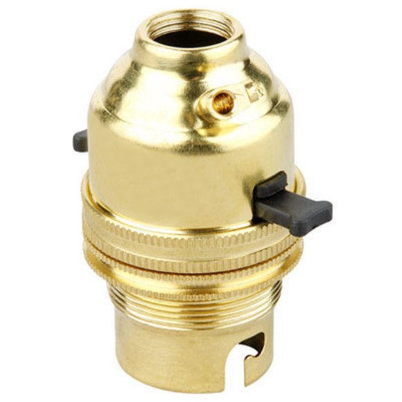 Lampholder BC Pushbar Brass