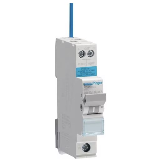 Hager ADA320G RCBO A Rated Type B 30mA Compact Size SPN - 20A