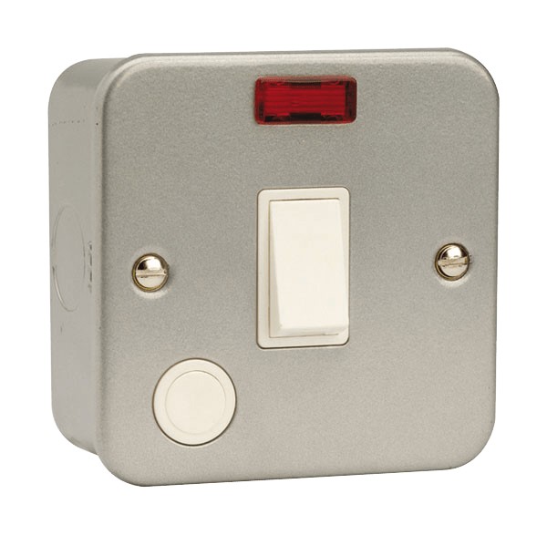 Click Metal Clad CL023 1 Gang 20A Double Pole Switch with Flex & LED 