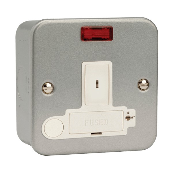 Click Metal Clad CL1252 3A Double Pole Fused Connection Unit with Flex & LED Key Operated