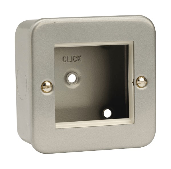 Click Metal Clad CL311 1 Gang Double Pole Unfurnished Plate 2 Apertures