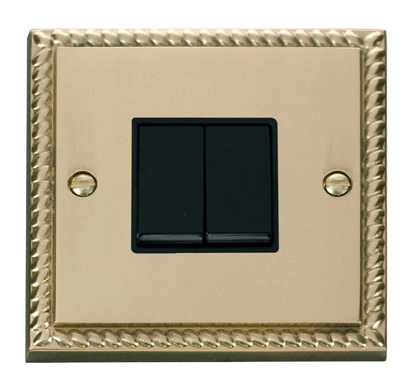 Click GCBR012BK 2 Gang 2 Way Switch Polished Cast Brass