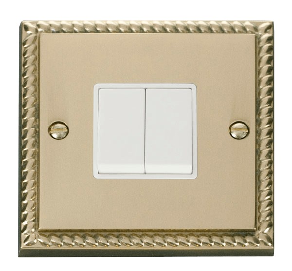 Click GCBR012WH 2 Gang 2 Way Switch Polished Cast Brass