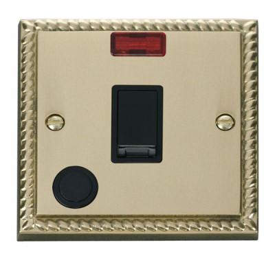 Click GCBR023BK 1 Gang Switch with Flex Outlet & LED DP Polished Cast Brass