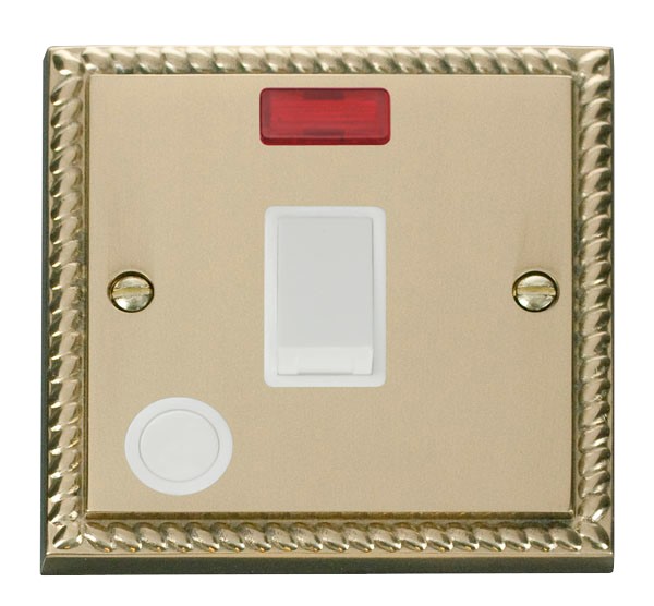 Click GCBR023WH 1 Gang Switch with Flex Outlet & LED DP Polished Cast Brass