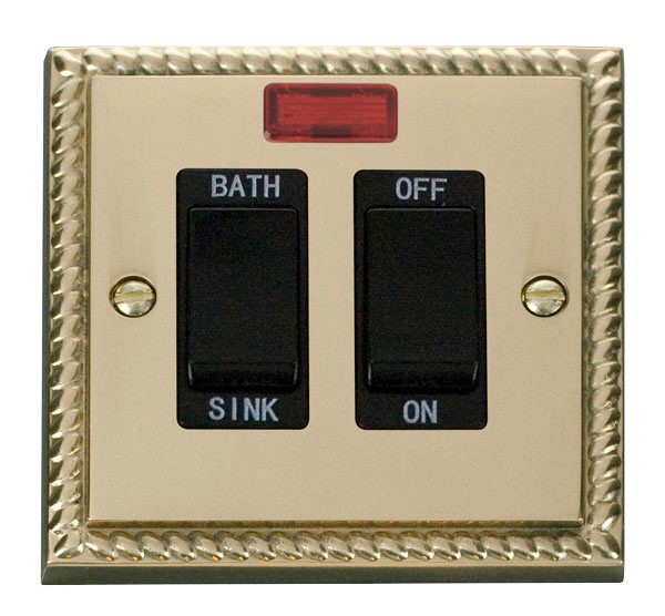 Click GCBR024BK Bath Sink Switch with LED DP Polished Cast Brass