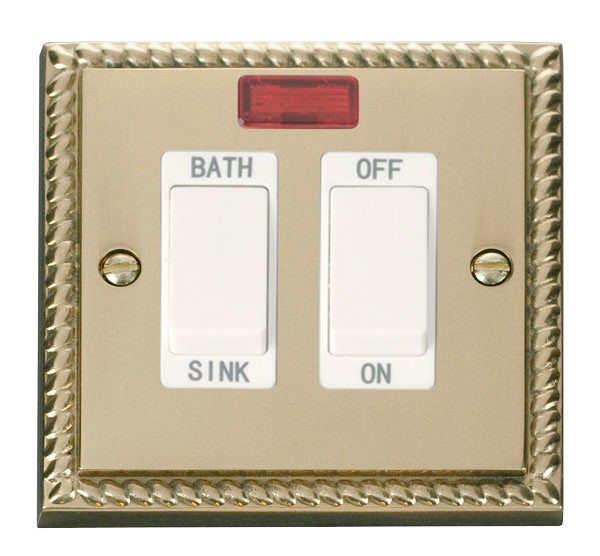 Click GCBR024WH Bath Sink Switch with LED DP Polished Cast Brass