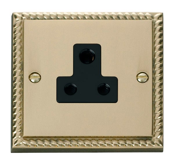 Click GCBR038BK 5A Round Pin Socket Polished Cast Brass