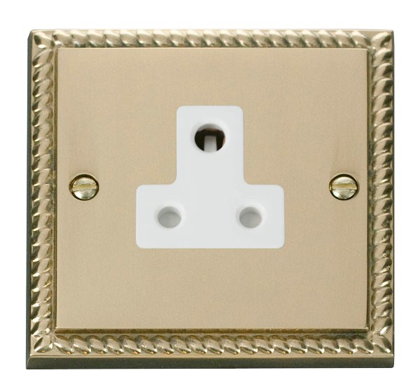 Click GCBR038WH 5A Round Pin Socket Polished Cast Brass