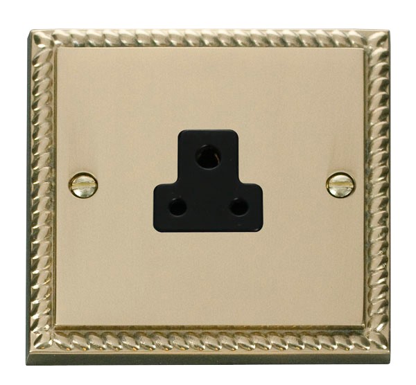 Click GCBR039BK 2A Round Pin Socket Polished Cast Brass