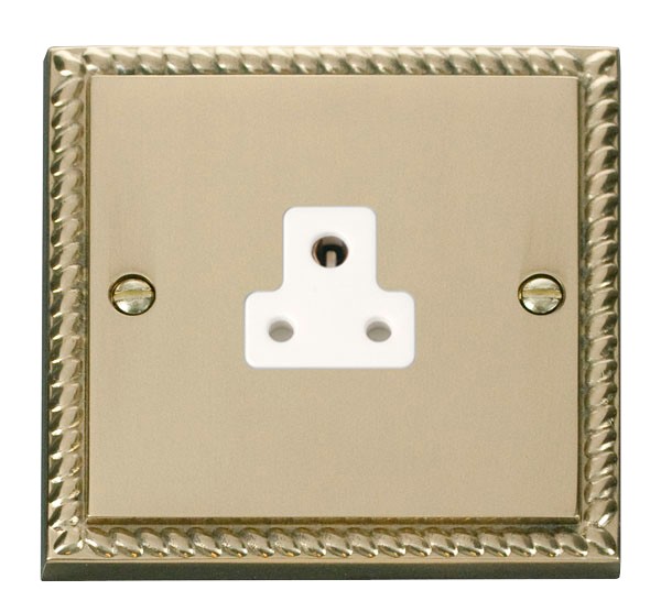 Click GCBR039WH 2A Round Pin Socket Polished Cast Brass