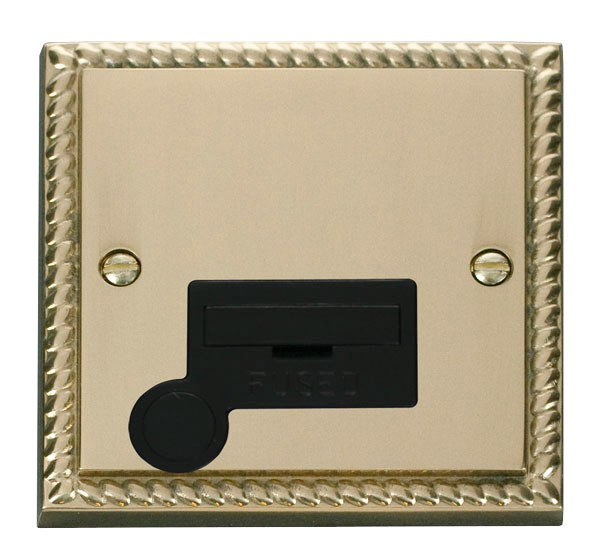 Click GCBR050BK Fused Connection Unit with Flex Outlet Polished Cast Brass