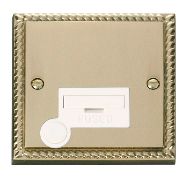 Click GCBR050WH Fused Connection Unit with Flex Outlet Polished Cast Brass