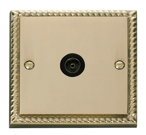 Click GCBR065BK Non Isolated Single CoAxial Outlet Polished Cast Brass