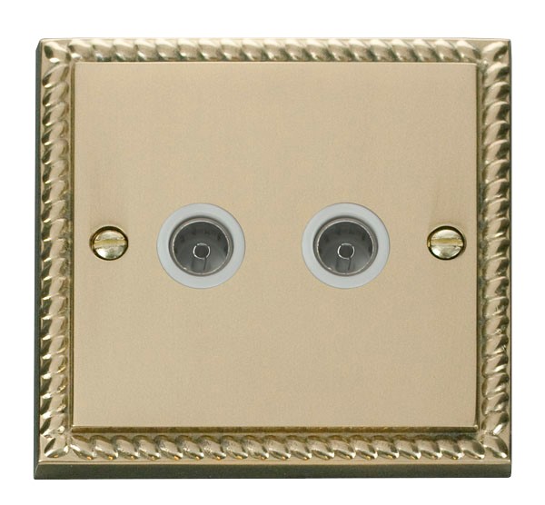 Click GCBR066WH Non Isolated Twin CoAxial Outlet Polished Cast Brass