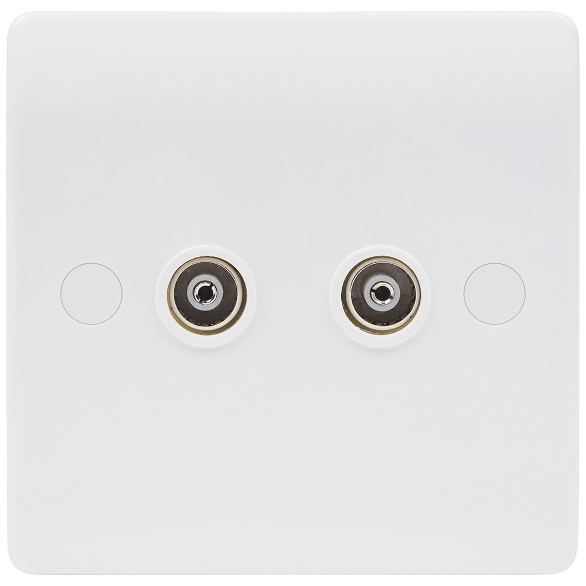 Niglon NCS2 Median Twin TV Co-Axial Socket White