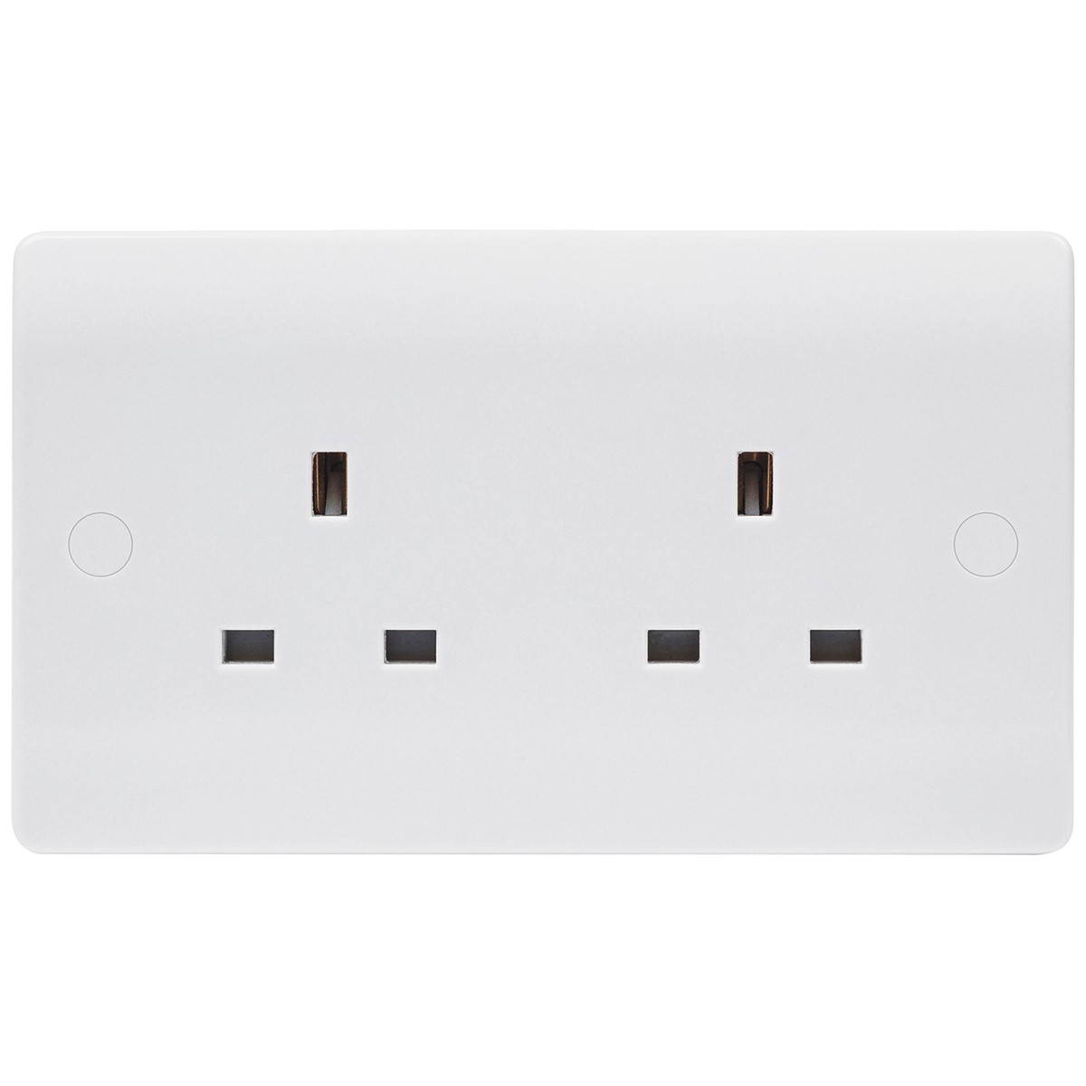 Niglon NS132 Median 2 Gang Unswitched Socket Outlet White