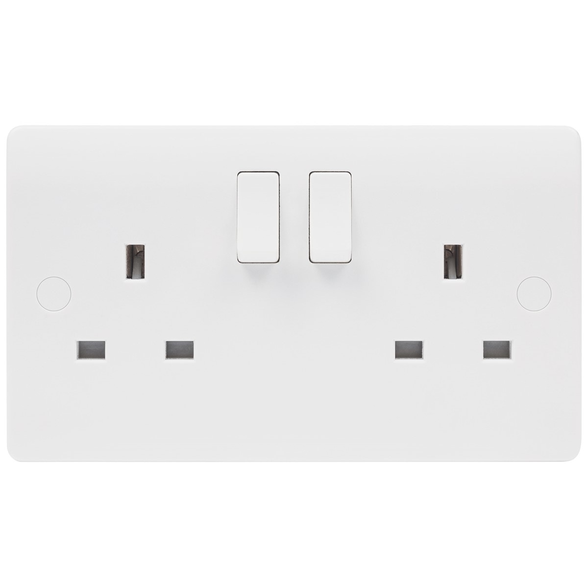 Niglon NS132DPS Median 2 Gang Double Pole Switched Socket Outlet White
