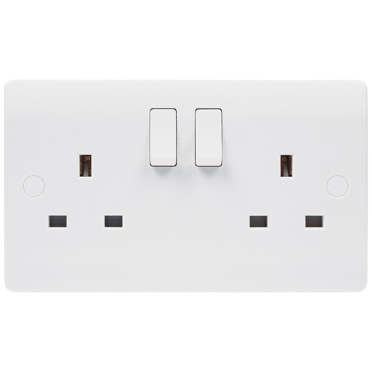 Niglon NS132S Median 2 Gang Switched Socket Outlet White