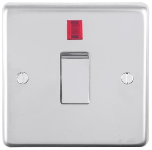 Eurolite PSS20ASWN 1 Gang Switch with LED 20A Polished Stainless Steel 