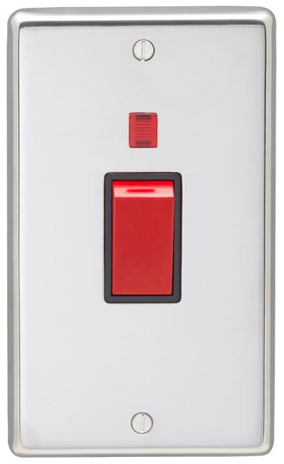 Eurolite PSS45ASWNB Tall Switch with LED 45A Polished Stainless Steel 