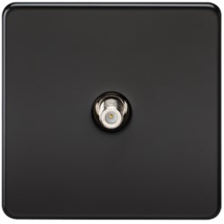 Knightsbridge SF0150MB Screwless SAT TV Outlet - Matt Black