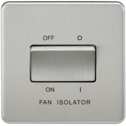 Knightsbridge SF1100BC Screwless 10AX 3P Fan Isolator Switch - Brushed Chrome