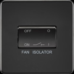 Knightsbridge SF1100MBB Screwless 10AX 3P Fan Isolator Switch - Matt Black