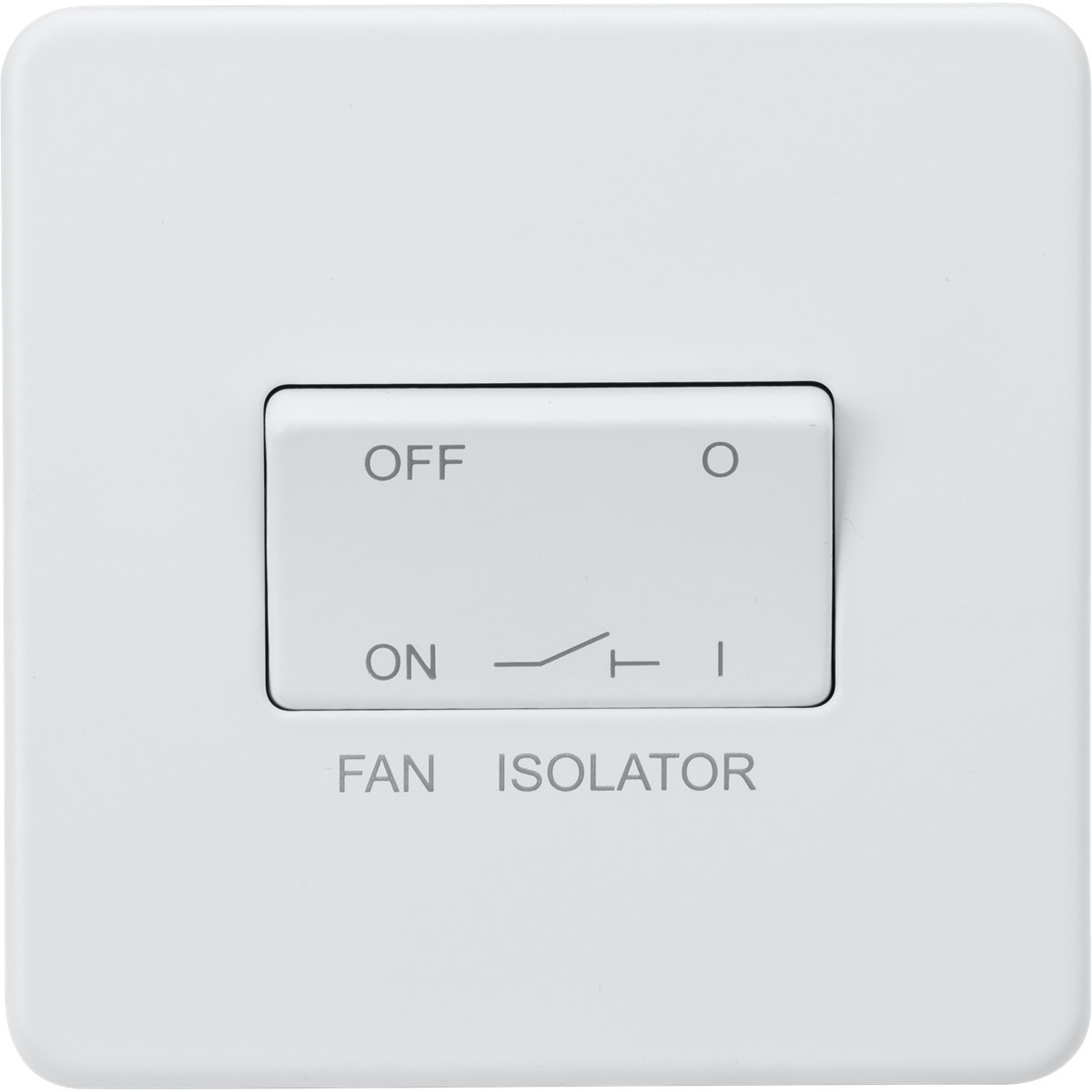 Knightsbridge SF1100MW Screwless 10AX 3P Fan Isolator Switch - Matt White