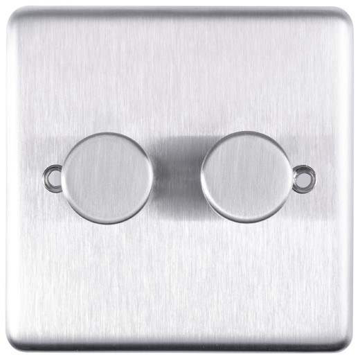 Eurolite SSS2D400 2 Gang Dimmer Switch Satin Stainless