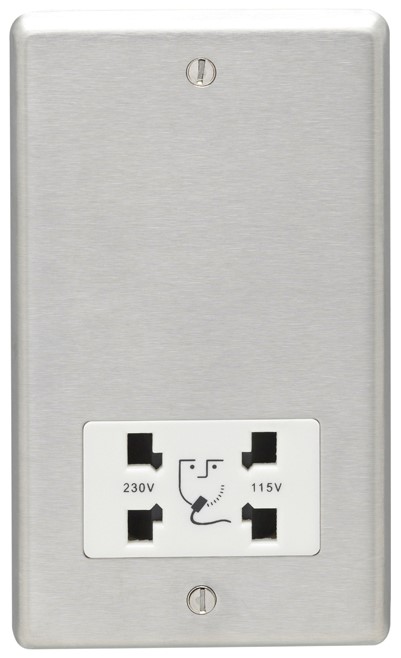 Eurolite SSSSHSW Shaver Socket Satin Stainless