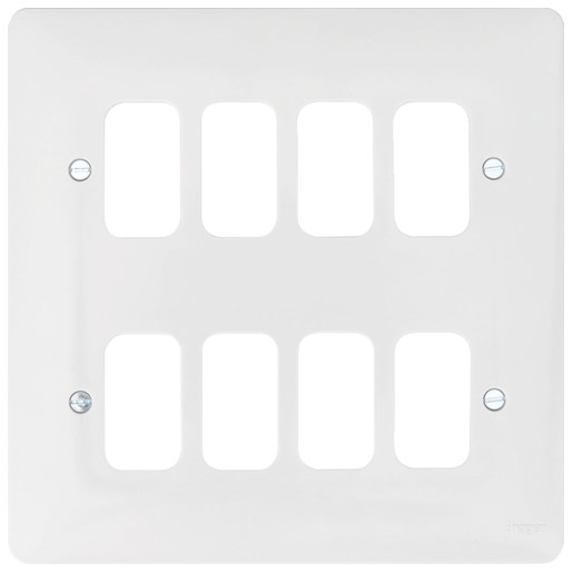 Hager WMGP8 Sollysta Plastic Frontplate 8 Gang