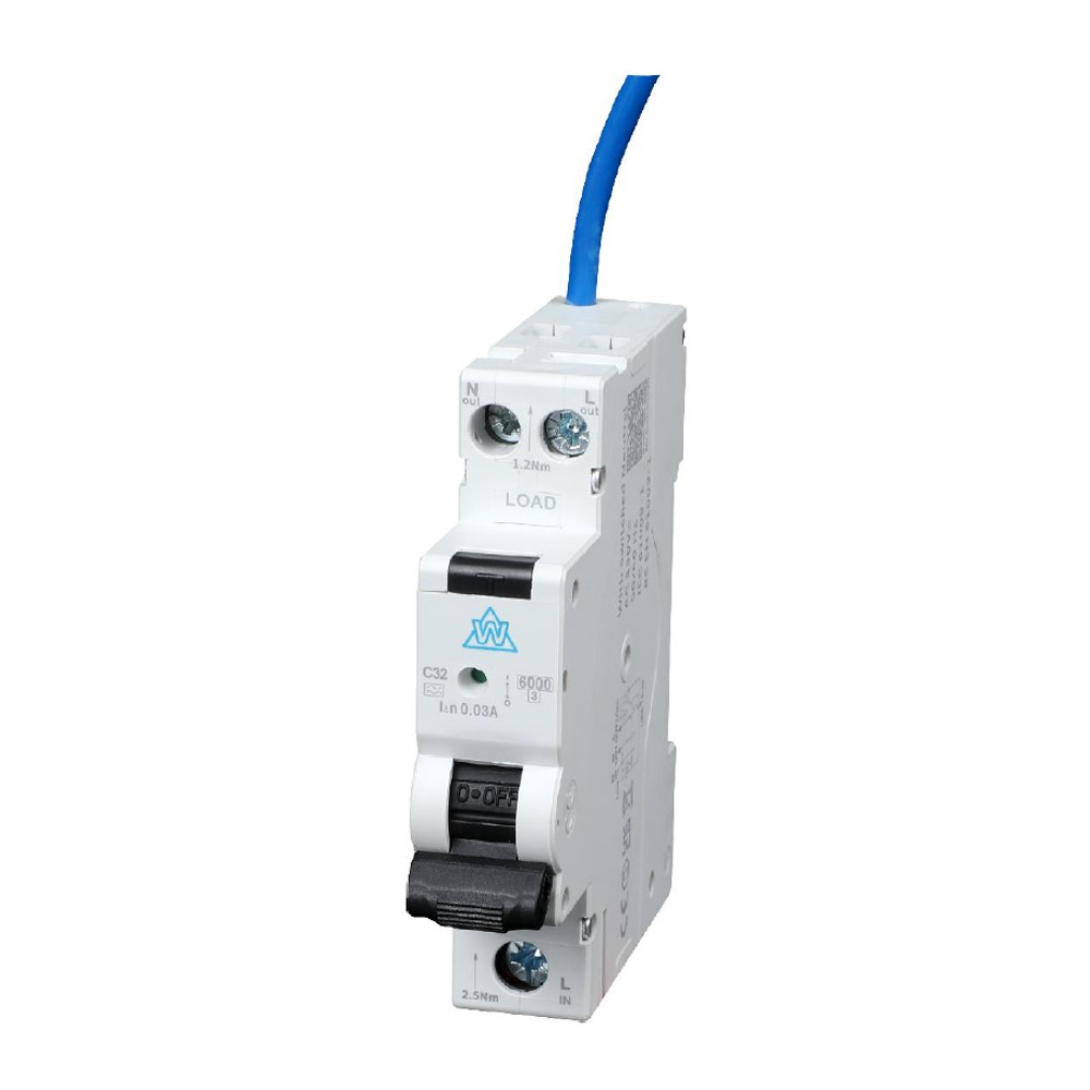 Whitecliffe WRB106B-030 RCBO Type A Single B Curve 30mA - 6A